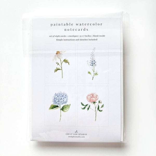 Pre-order Garden Flowers Paintable Watercolor Note Card Set