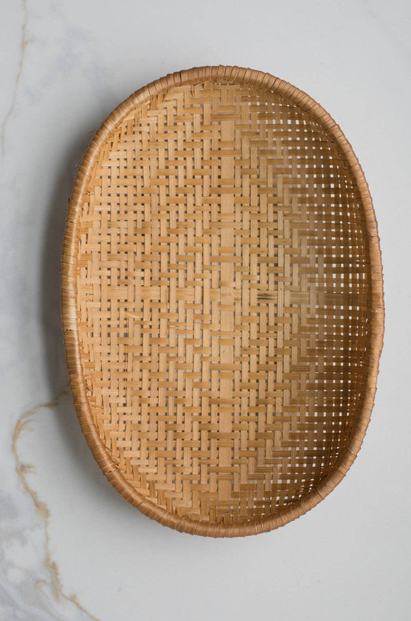 Oval Farmhouse Basket - Smoked  Bamboo