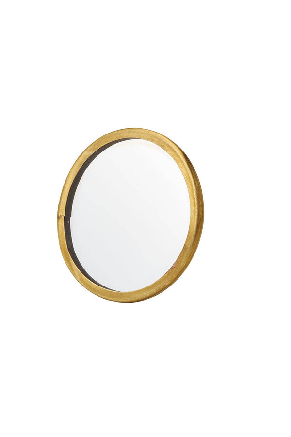 Brass Framed Mirror Small Round