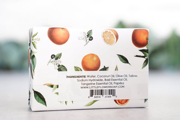 Tangerine Basil - Large Bar Soap 6oz – Little Flower Soap Co