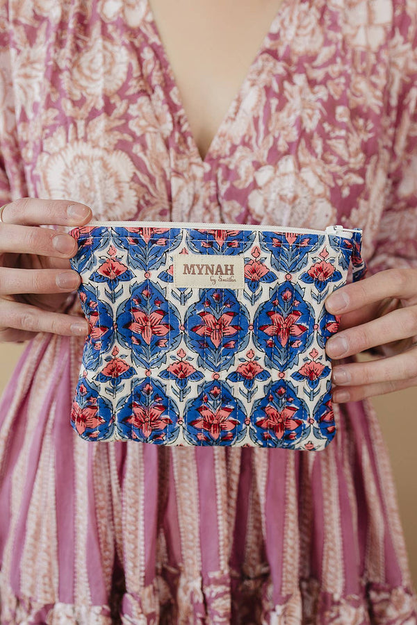 Nautical Nantucket Quilted Coin Pouch | Mini Purse