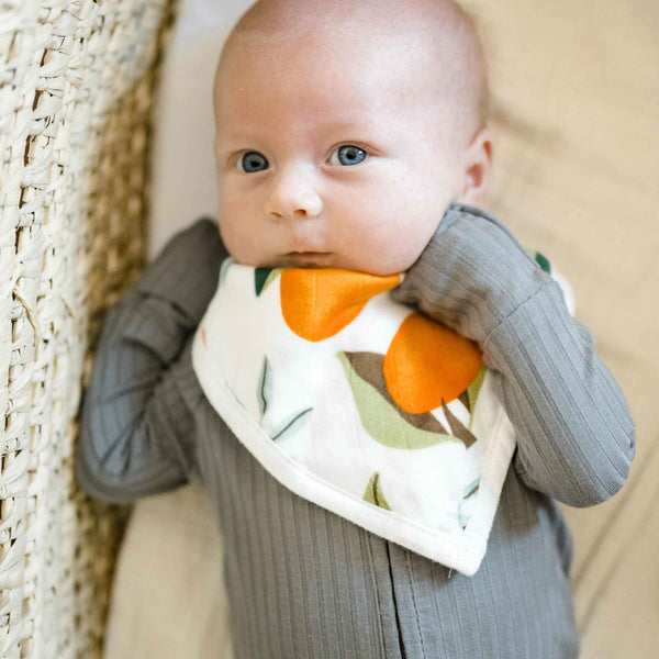 Little Cutie Muslin Bib Set of 2 - Orange Blossom Baby Shower