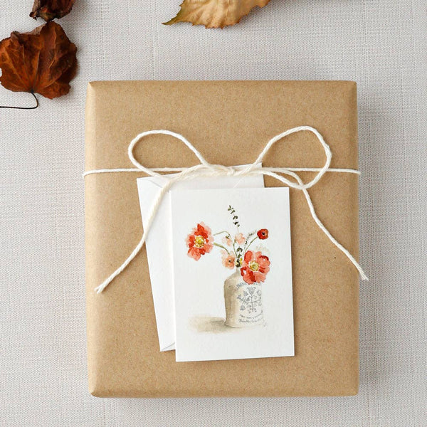 Vintage bouquet mini notecard