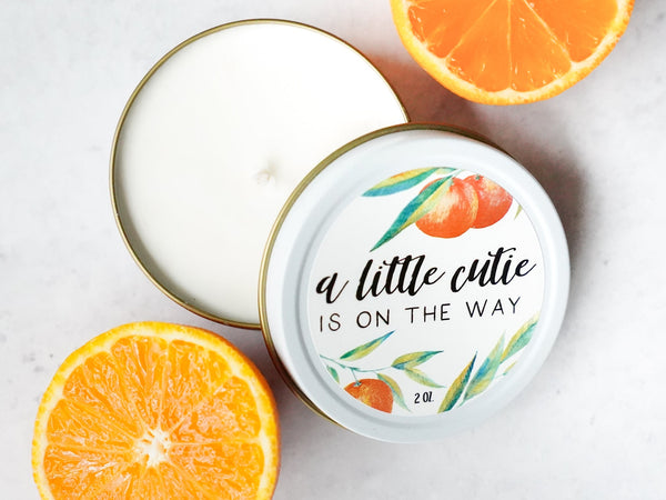 A Little Cutie is on the way - Candle Favor