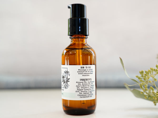 Massage Oil with Arnica - Serene - Vetiver & Cardamom