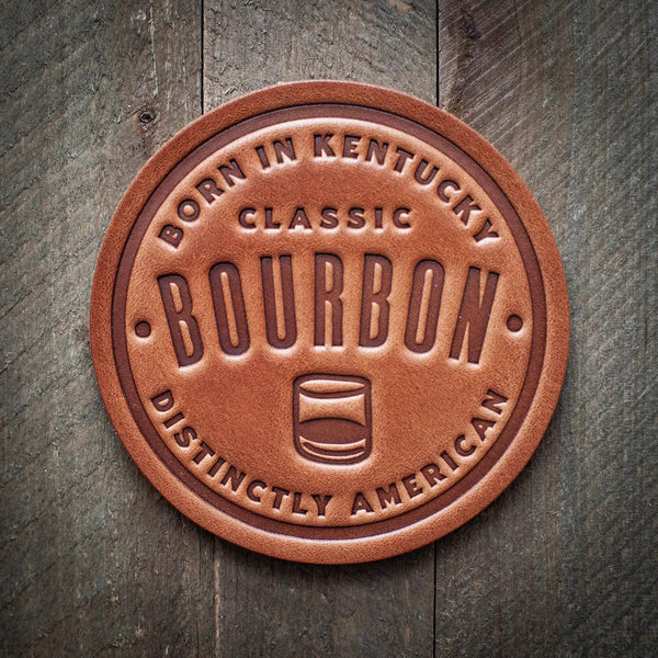 Bourbon Whiskey Leather Coaster -  Gifts for Men
