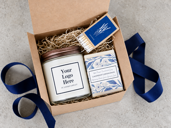 Your Logo Aromatherapy Candle and Soap Gift Set