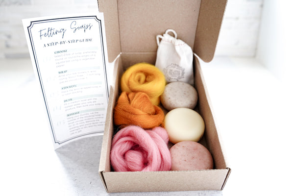 Soap Felting Kit - DIY Wool wrapped soap