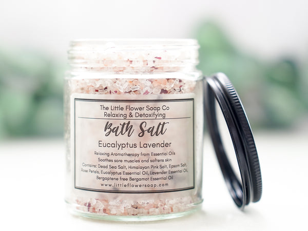 Eucalyptus Lavender Bath Salt 9 oz jar