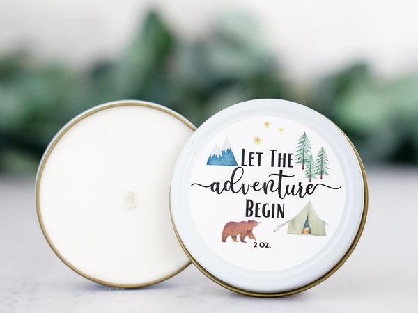 Let the Adventure Begin Baby Shower Favors or Engagement Announcement Gifts