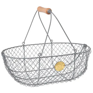 harvest flowers herbs and veggies from your garden in style with this wire basket perfect farmhouse decor with wooden handle