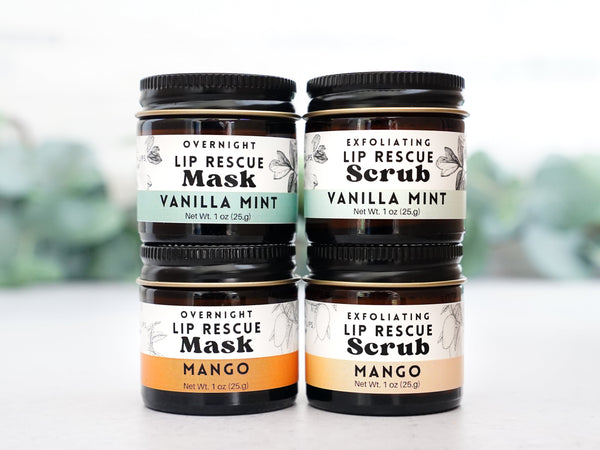 Vanilla Mint Lip Rescue Sugar Scrub - Exfoliating lip treatment