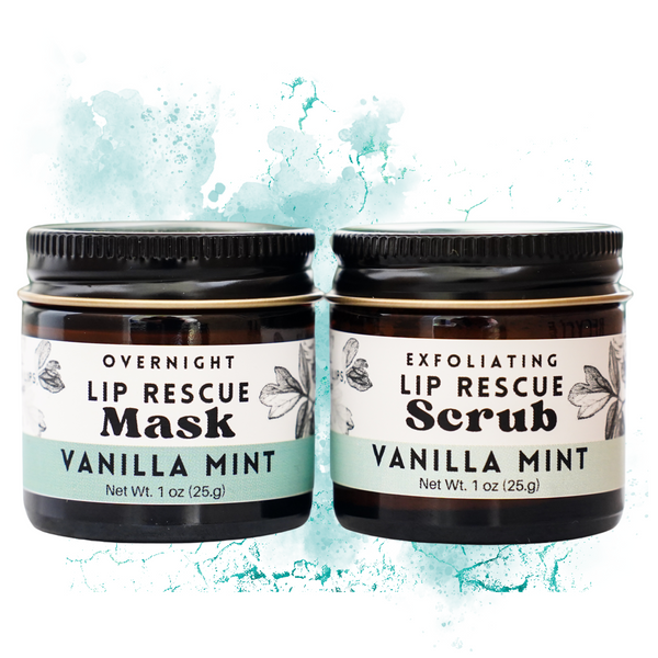 Vanilla Mint Lip Rescue Sugar Scrub - Exfoliating lip treatment