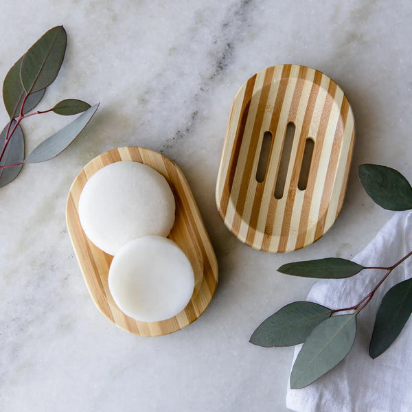 Bamboo Soap Dish - Oval Stripe