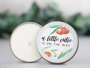 A Little Cutie is on the way - Candle Favor - Little Flower Soap Co