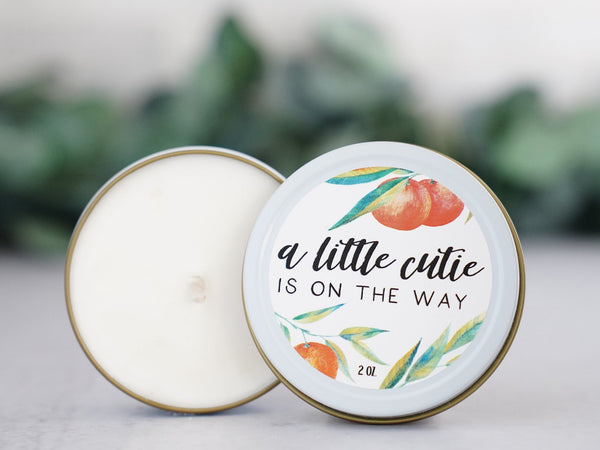 A Little Cutie is on the way - Candle Favor - Little Flower Soap Co