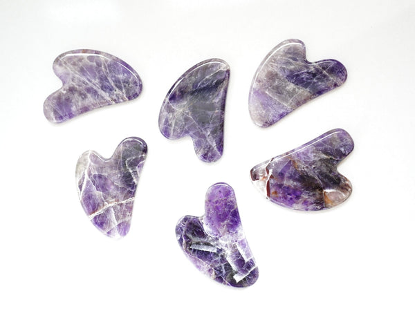 Amethyst Gua Sha Facial Massage Stone - Little Flower Soap Co