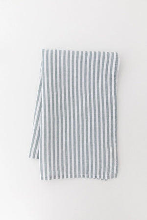 Awning Stripe Tea Towel Light Blue - Little Flower Soap Co