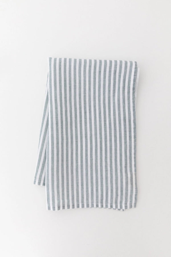 Awning Stripe Tea Towel Light Blue - Little Flower Soap Co