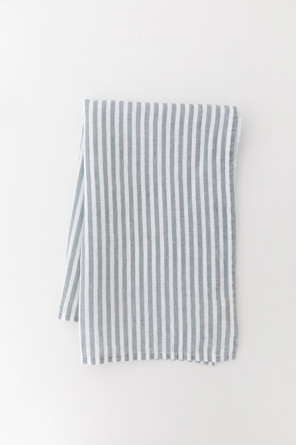 Awning Stripe Tea Towel Light Blue