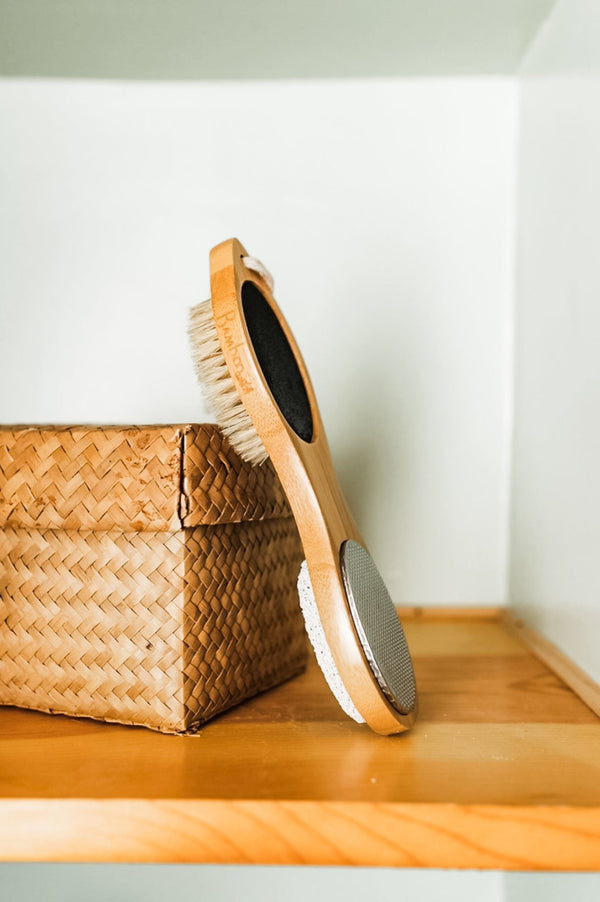 Bamboo Exfoliating Foot Pedicure Tool - Little Flower Soap Co
