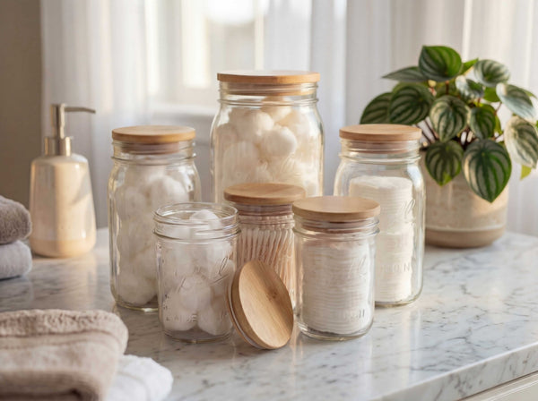 Bamboo Jar Lid – Wide Mouth (Jars Not Included) - Little Flower Soap Cobamboobathroom accessoriesbathroom decorKitchen & Bath Storage