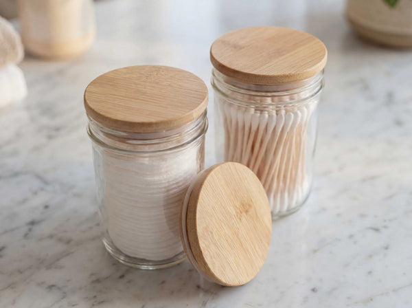 Bamboo Jar Lid – Wide Mouth (Jars Not Included) - Little Flower Soap Cobamboobathroom accessoriesbathroom decorKitchen & Bath Storage