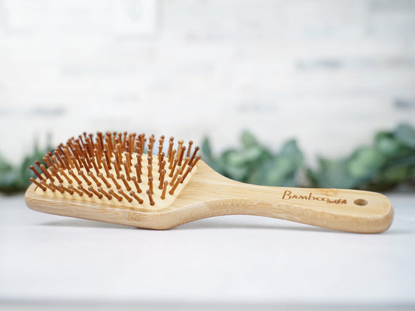 Bamboo Paddle Hairbrush - Square - Little Flower Soap Co
