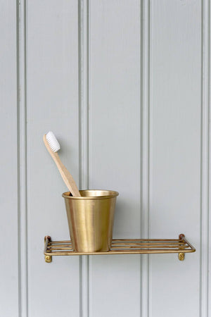 brass bathroom cup decor toothbrush holder