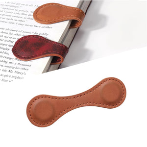 Brown Leather Magnetic Bookmark - Little Flower Soap Co