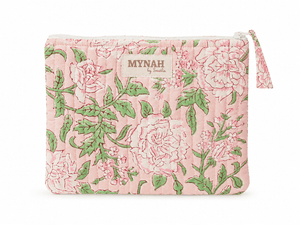 Bunny Rose Quilted Coin Pouch | Mini Wallet | Purse Organizer - Little Flower Soap Cocosmetic bagcosmetic casecosmetic pouchbag
