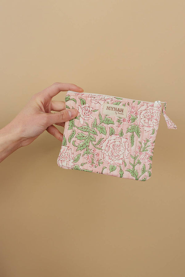 Bunny Rose Quilted Coin Pouch | Mini Wallet | Purse Organizer - Little Flower Soap Cocosmetic bagcosmetic casecosmetic pouchbag