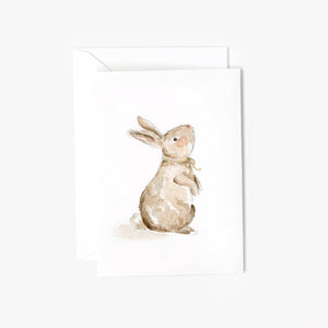 Bunny with bow Mini Notecard - Little Flower Soap Co