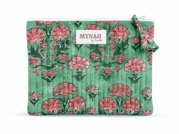 Cactus Rose Quilted Coin Pouch Mini Wallet Bag - Little Flower Soap Cobag