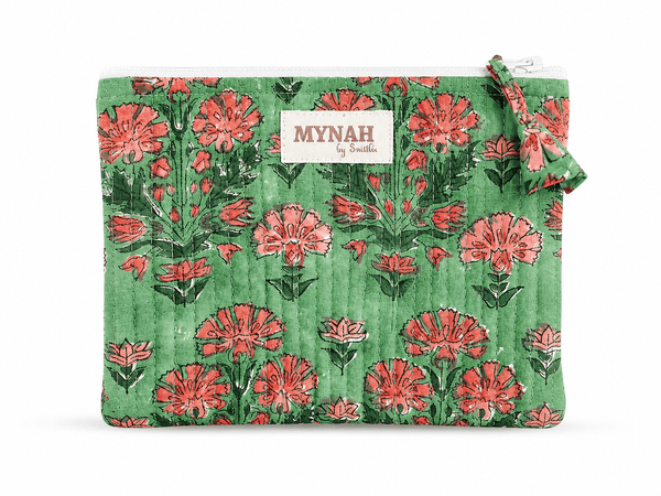 Cactus Rose Quilted Coin Pouch | Wallet | Mini Bag - Little Flower Soap Cocosmetic bagcosmetic casecosmetic pouchbag