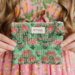 Cactus Rose Quilted Coin Pouch | Wallet | Mini Bag - Little Flower Soap Cocosmetic bagcosmetic casecosmetic pouchbag