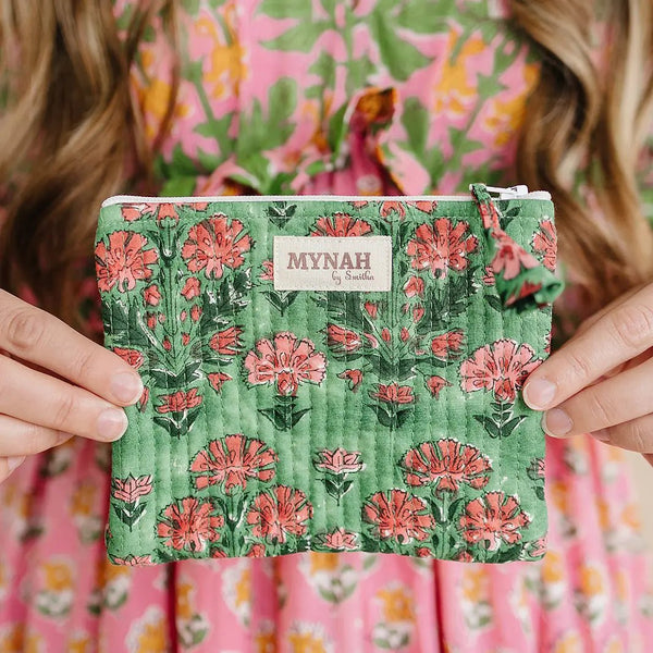 Cactus Rose Quilted Coin Pouch | Wallet | Mini Bag - Little Flower Soap Cocosmetic bagcosmetic casecosmetic pouchbag
