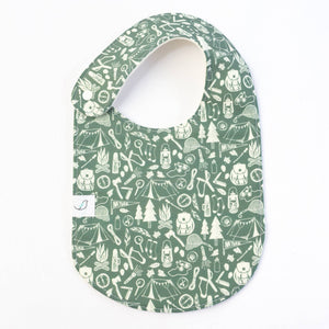 Camping Print Snap Bib - Little Flower Soap Co