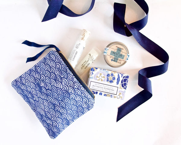Canvas Cosmetic Zip Bag - Little Flower Soap Co