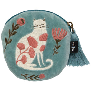 Catbloom Embroidered Coin Purse - Little Flower Soap Co