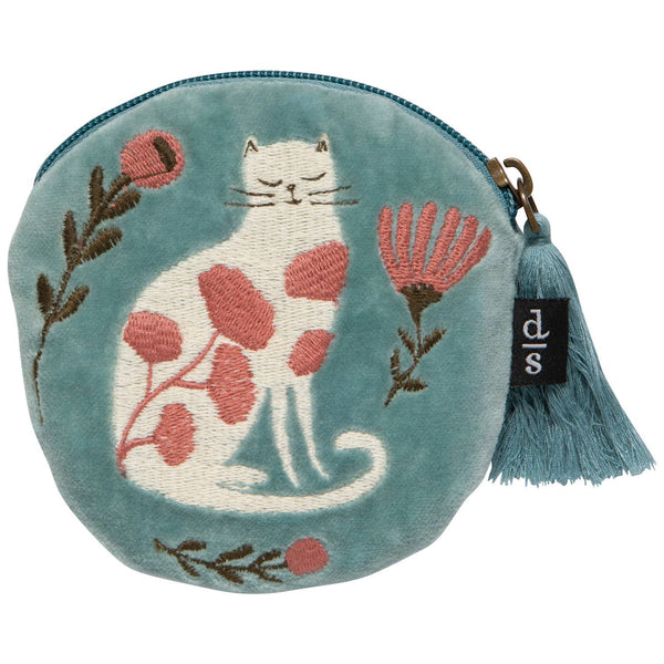 Catbloom Embroidered Coin Purse - Little Flower Soap Co