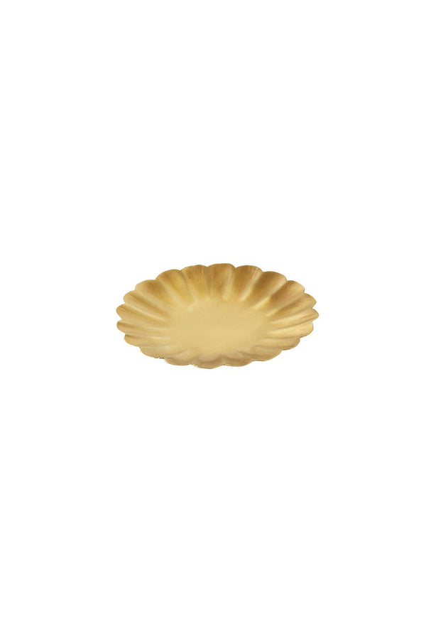 Petal-Edge Brass Trinket Dish – Scalloped Jewelry Tray for Nightstand, Vanity, or Entryway