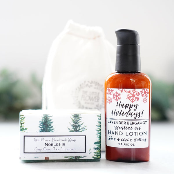 Christmas Stocking Stuffer – Holiday Hand Lotion &amp; Soap Gift Set - Little Flower Soap CoChristmaschristmas boxchristmas decorStocking Stuffer