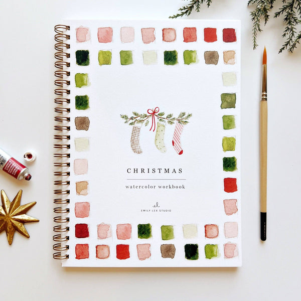 Christmas Watercolor Workbook - Little Flower Soap Co