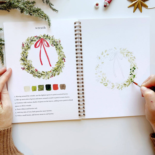 Christmas Watercolor Workbook - Little Flower Soap Co