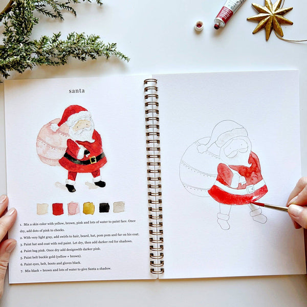 Christmas Watercolor Workbook - Little Flower Soap Co