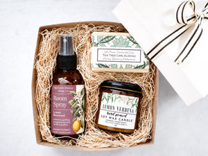 Citrus Gift Box | Candle, Room Spray & Soap - Little Flower Soap CoLemonlemon rosewoodlemon rosewood room spraySpa Gift Box