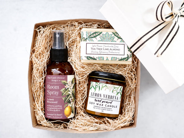 Citrus Gift Box | Candle, Room Spray & Soap - Little Flower Soap CoLemonlemon rosewoodlemon rosewood room spraySpa Gift Box