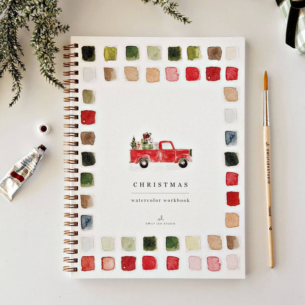 Classic Christmas Watercolor Workbook by Emily Lex Studios - Little Flower Soap Coemily lexEmily Lex Studiowatercolor coloring bookart supplies