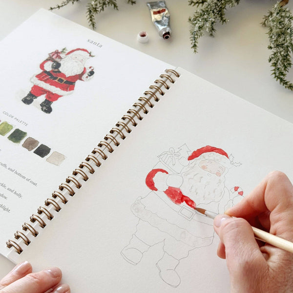 Classic Christmas Watercolor Workbook by Emily Lex Studios - Little Flower Soap Coemily lexEmily Lex Studiowatercolor coloring bookart supplies